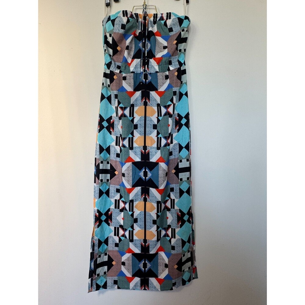 Twelfth Street Cynthia Vincent Boho Aztec Strapless Maxi Dress Petite